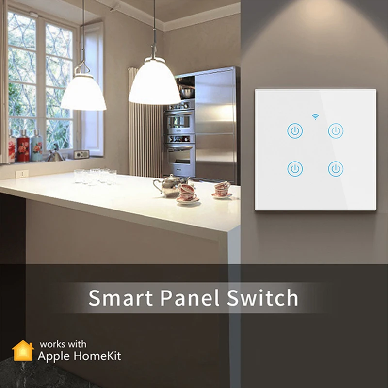 Настенный сенсорный выключатель Homekit беспроводной пульт дистанционного управления Tuya/Smart Life App подсветка Alexa Google Voice US/EU