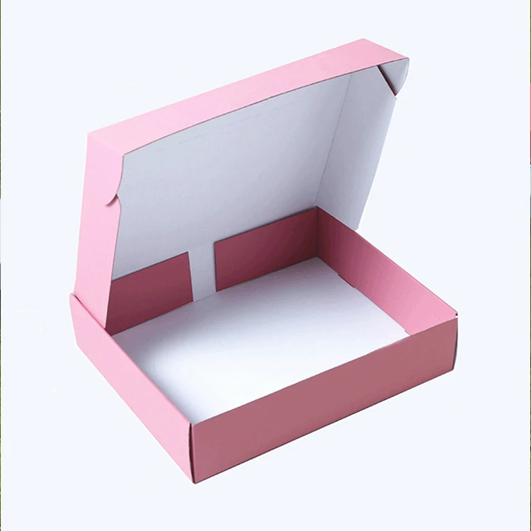 Wholesale Factory Custom Card Corrugated Paper box for dress Colored Gift Boxes Shipping Cloth Pink Mailer Boxes With Logo