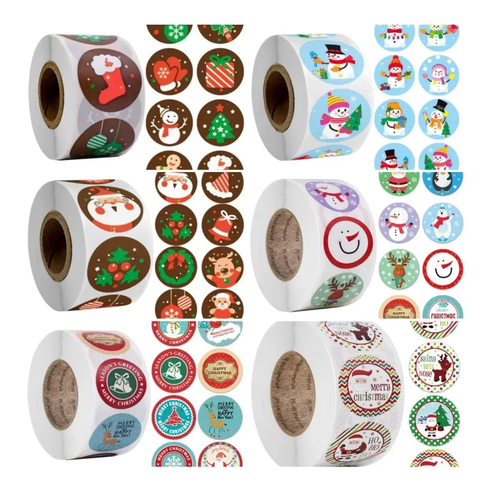 Самоклеящаяся детская Рождественская наклейка, бирка, рождественский подарок, наклейка, праздничные настенные бирки, дверная наклейка