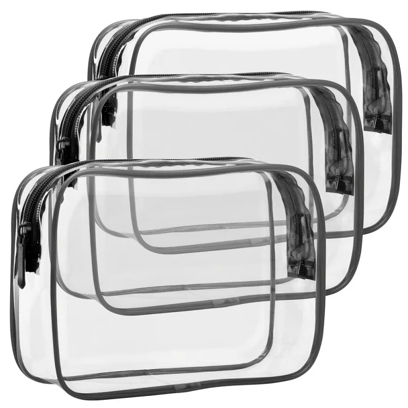 Custom PVC Cosmetic Makeup Bags Transparent Clear PVC Cosmetic Bag Travel Waterproof Toiletry Bag