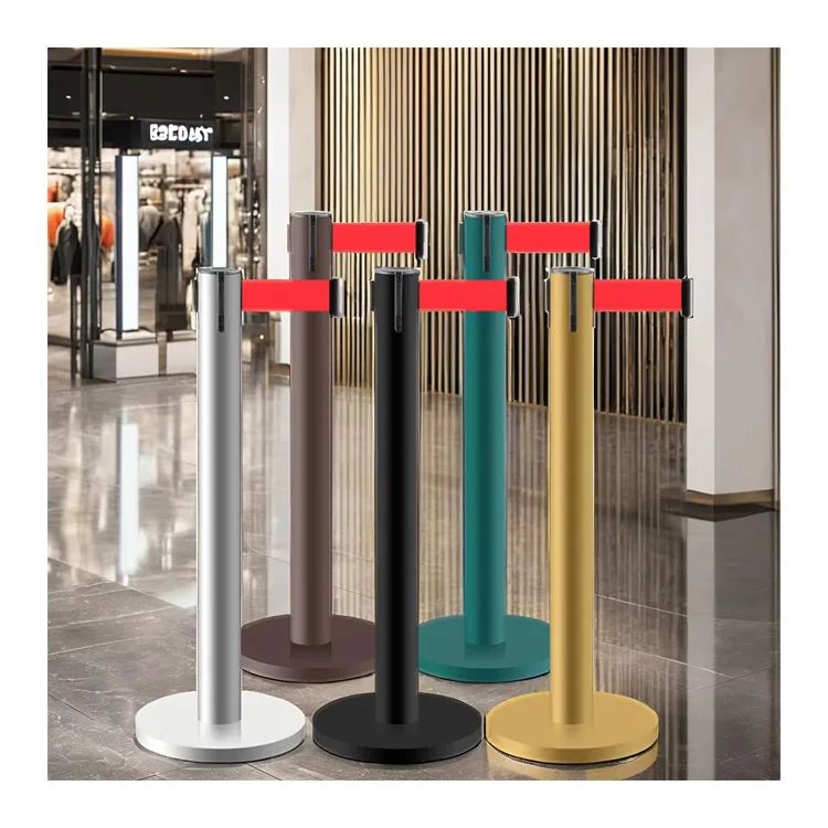 Stainless Sign Frame Floor Stand Retractable Belt Stand Barrier Crowd Bank Queue Line Control Post Queue Barrier