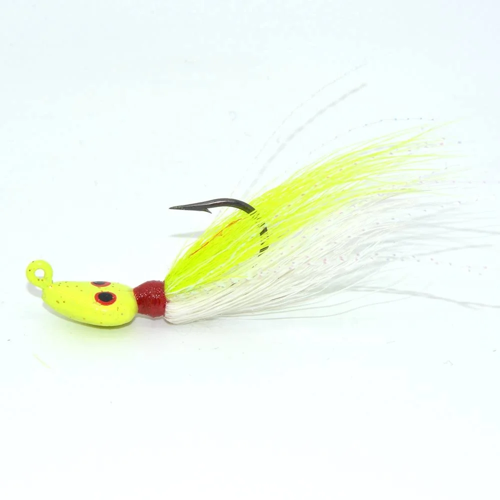TAKEDO bass lure rombo lure Rock fishing super quality lead jig jig23 80mm 7g  bucktail with real deer  feather jigging lure