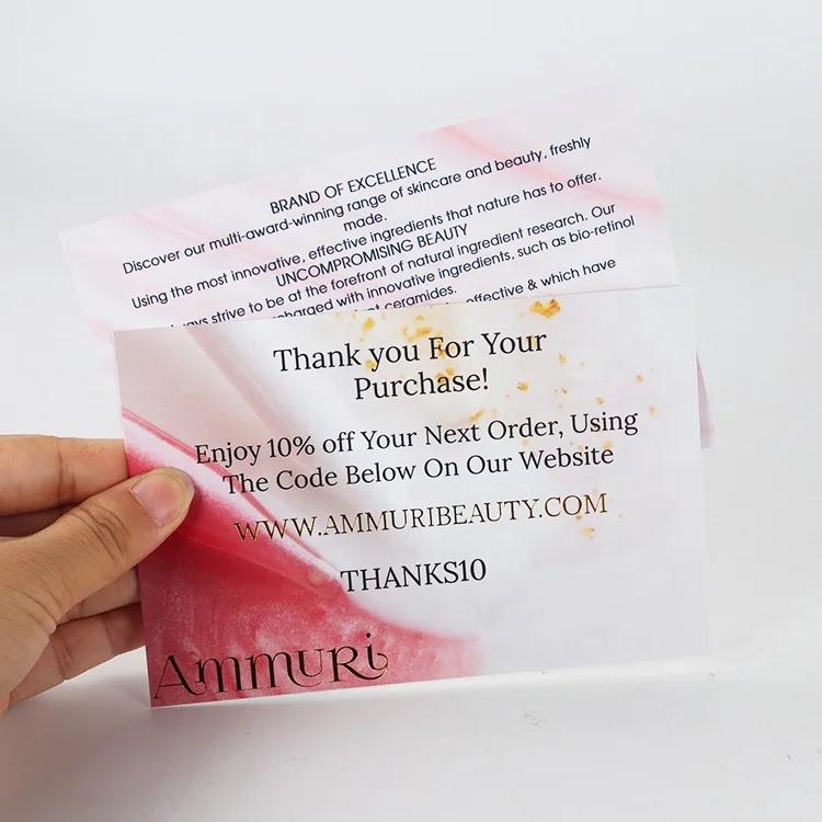 Quality Luxury Custom Gold Foiled Logo Business Card Advertising Postcard Company Promotion Thank You Card Greeting Card