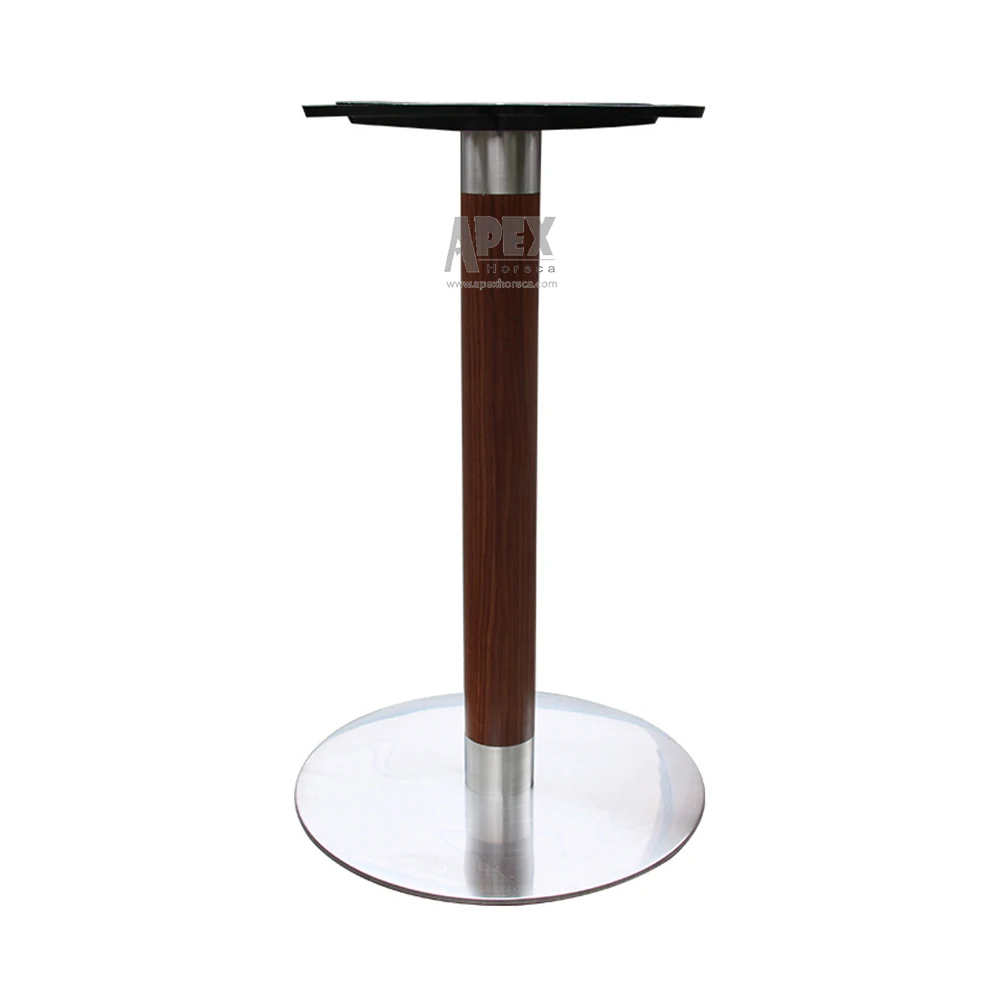 Furniture accessories modern industrial round stainless steel wood finishing design customized table base