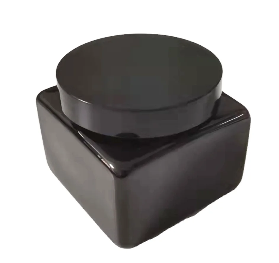 500ml Plastic jar Custom Cosmetic Packaging square cosmetic jar with screwing cap