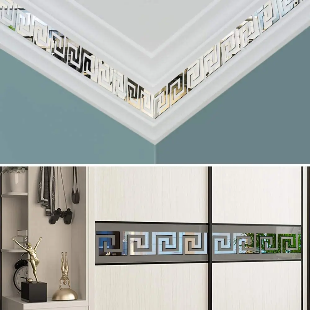 15cm Waist Line Wall Sticker Self-adhesive DIY Acrylic Wall Stickers for Living Room Edge Strip Corner Line Wall Decor