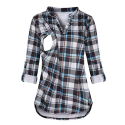Women Pregnancy long sleeve Shirts Blouse Breastfeeding Maternity Tops