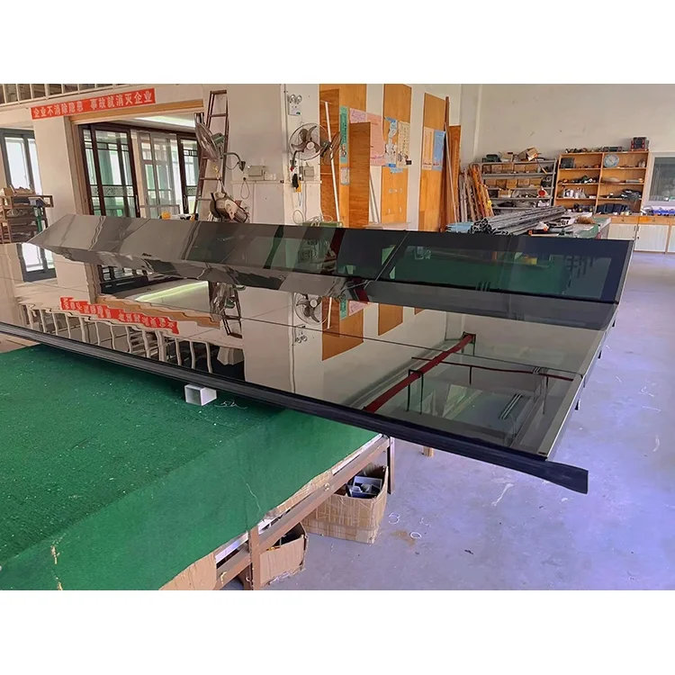 Luxury Impact Tempered Aluminum Alloy Glass Frameless Garage Door Modern Insulated Commercial Glass Garage Doors for Homes