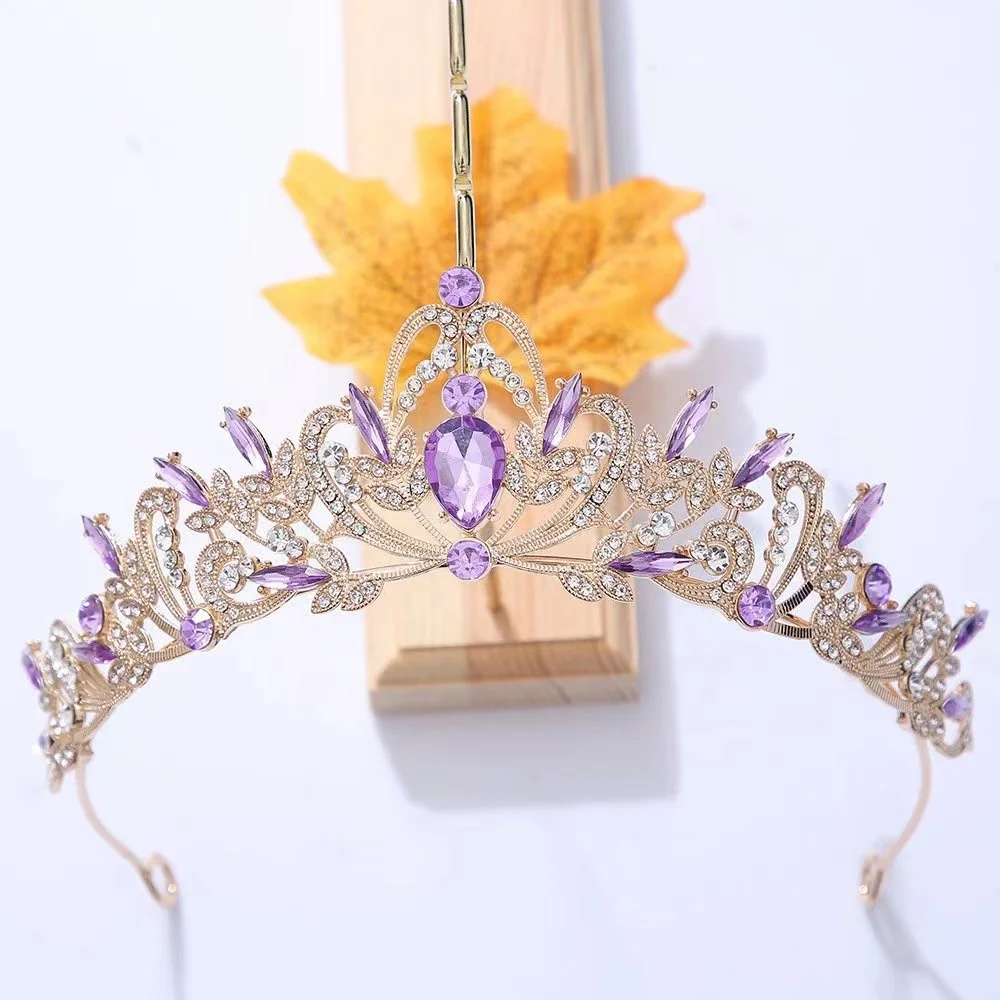 New Style Bridal Crown Hair Accessories Baroque Water Drop Diamond Princess Tiara Wedding Dress Accessories Headband