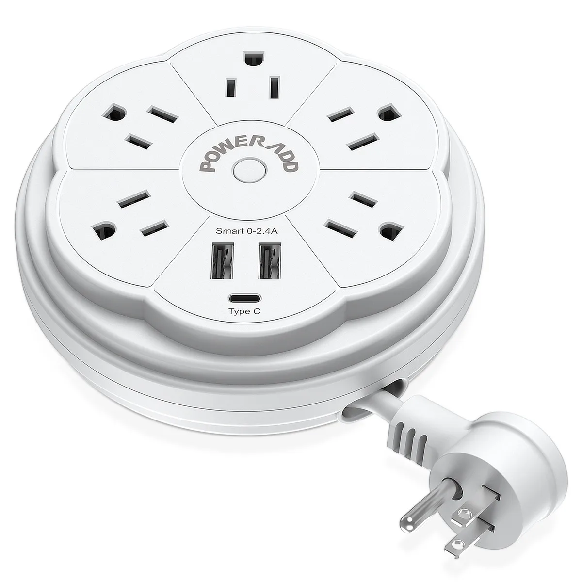  Портативные смарт-ленты Poweradd с 5 розетками и портом USB type-C. Сетевой фильтр для путешествий