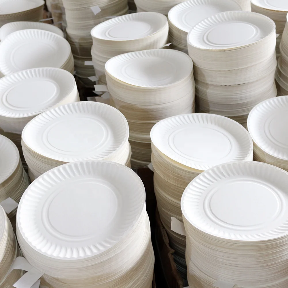 Factory Price 9 Inch White Paper Plates Disposable Eco-friendly Birthday Party Paper Plates