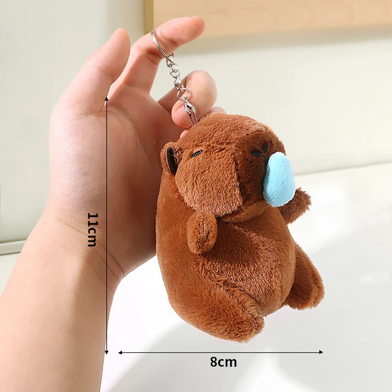 Hot selling capibala doll cute pufferfish capybara pendant keychain plush toy doll grab machine doll wholesale