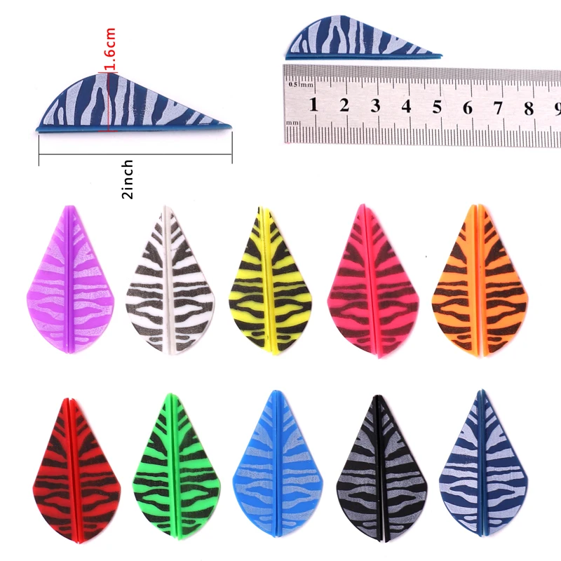Archery 2 Inch Arrow Rubber Feather Arrow Vanes Hunting Plastic Feather Fletching DIY Arrow Accessories