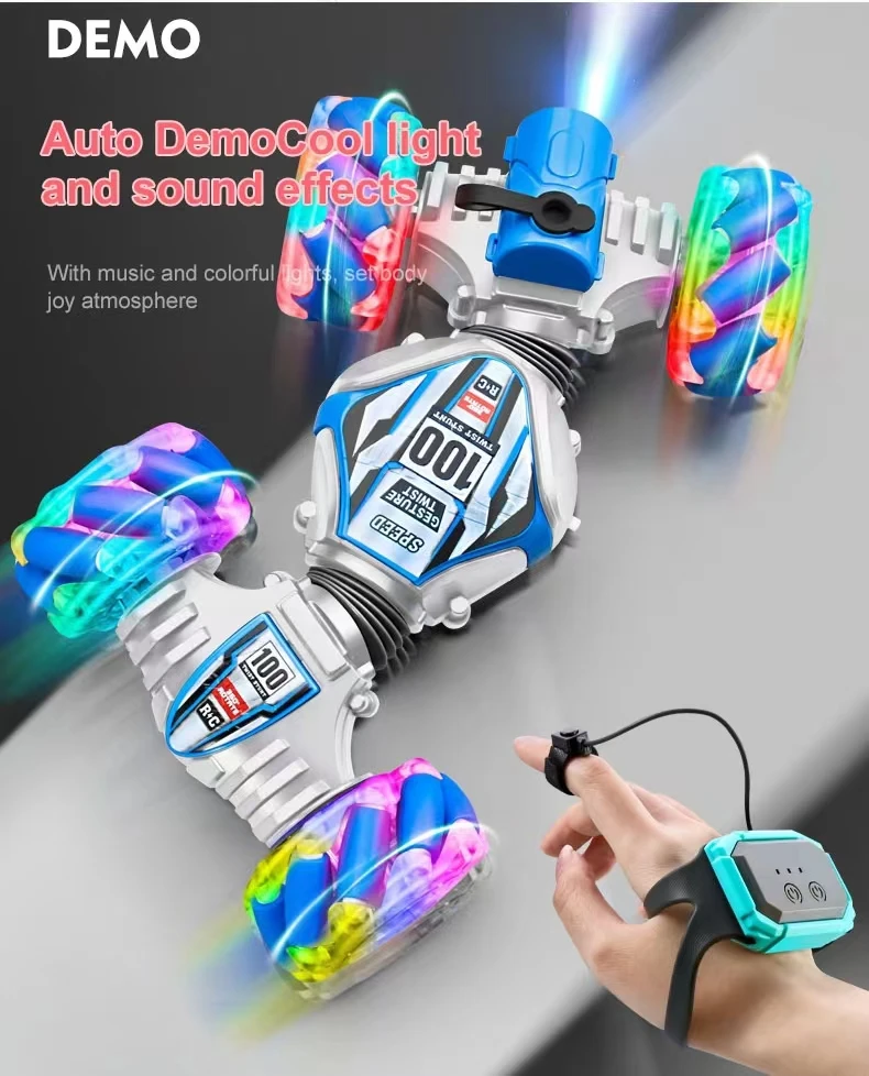 Off-Road Vehicle 360 Rotation Flip RC Racing Car with Light Music for Kids Vehicle RC Stunt Car Toys