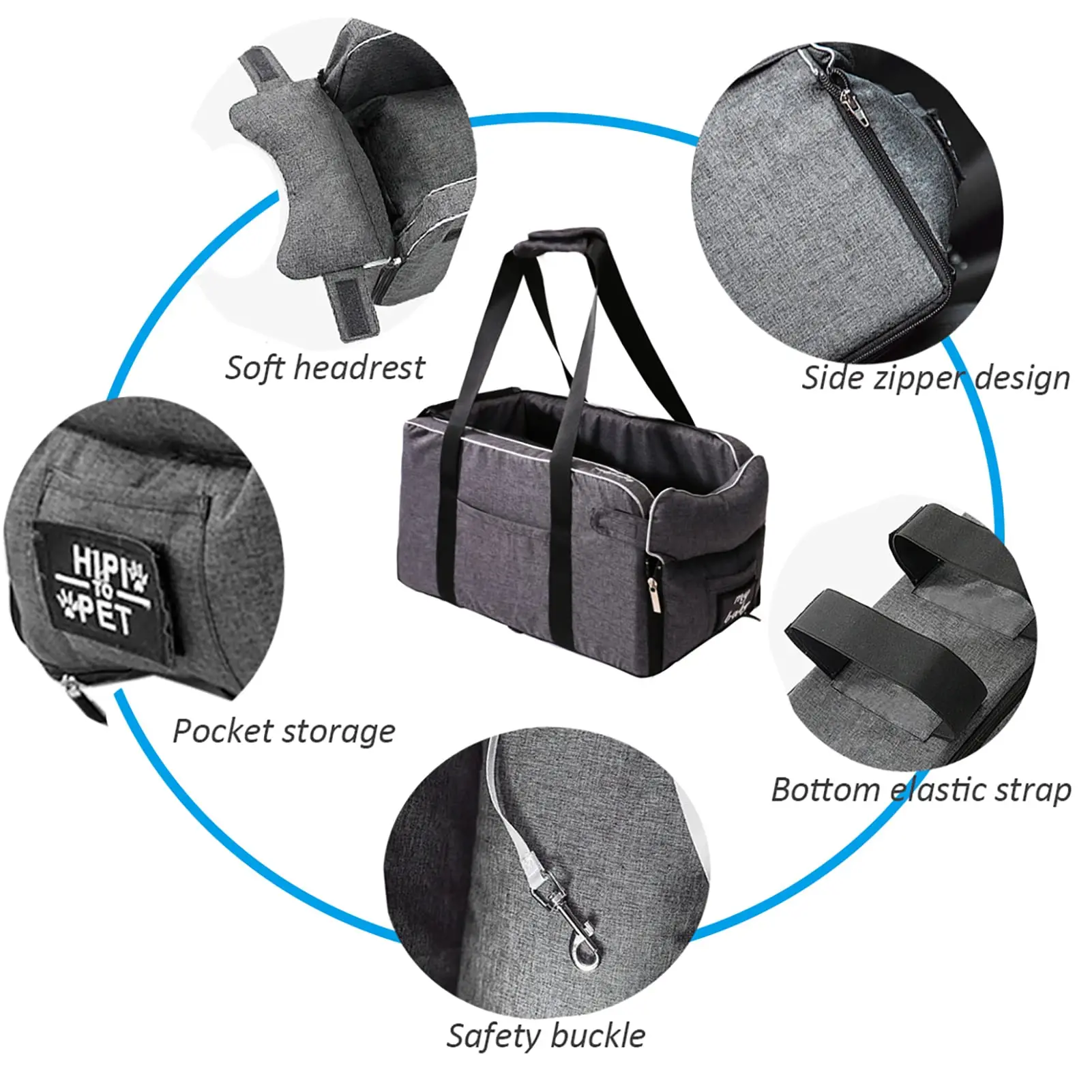 small pet carriers travel bag Pet charter car carrying pet safety seat center control bed