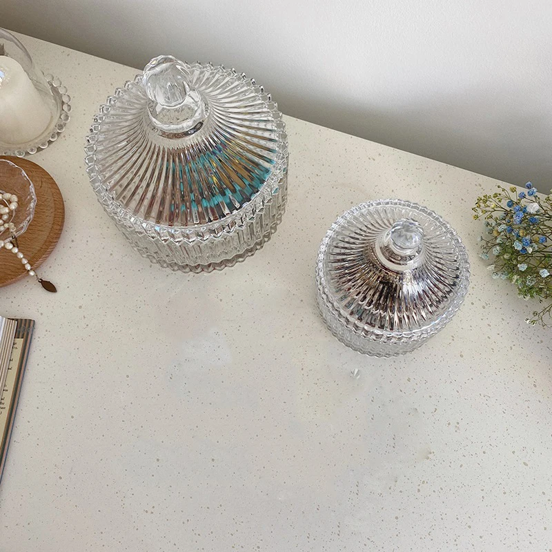 Luxury Transparent Empty Glass Crystal Candle Jar With Lid For Making Candle Holders Diamond Shape Containers Geo Cut Vessels