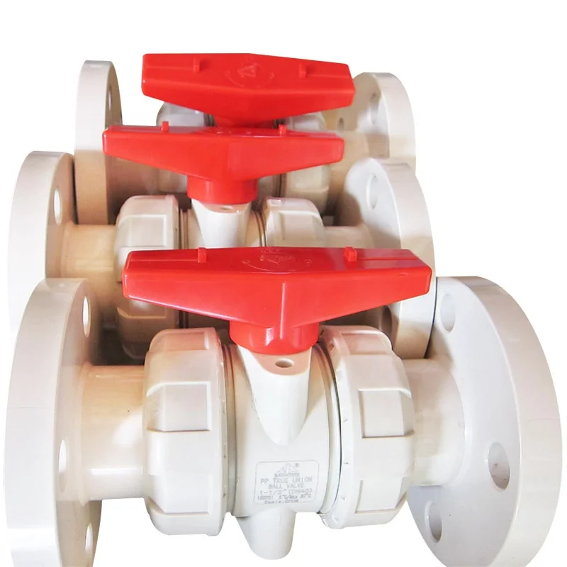 PPH flange ball valve is used for high temperature corrosive fluid