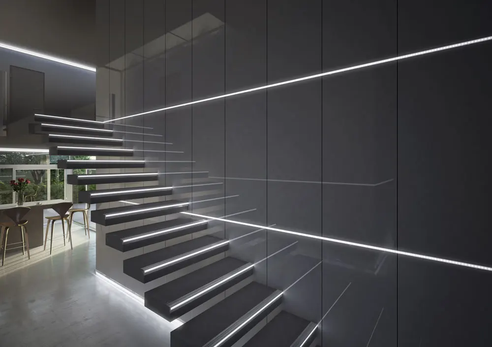 Stair Nosing LED Strip LED Aluminium Extrusions Edging Profiles Stairs LED Profile Lights