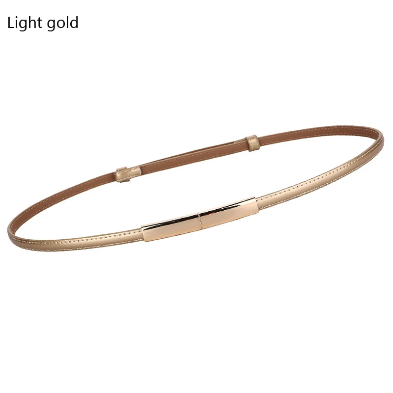 Ladies Fashion genuine leather belt str Thin decorated Simple Leather Belt with Dress Shirt waist chain belt