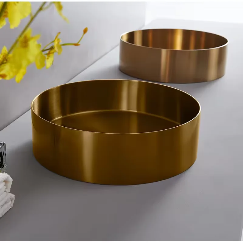 Kaiping Factory Modern Style Circular Wash Basin Brushed Grey Stainless Steel Basin Sink