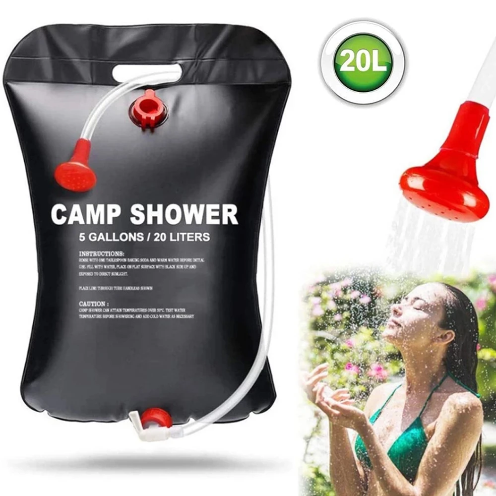 20/40L High Capacity Outdoor Shower Water Bag Family Portable Shower Bag Camping Hiking Solar Heated Shower Bag Wonderful Kits