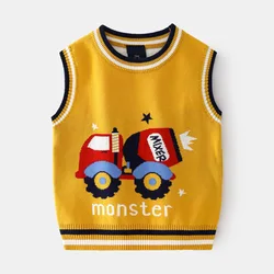 Custom OEM & ODM kids sweater vest cotton baby knitwear pullover knit vest winter Toddler baby boys sweater vest