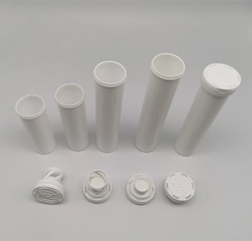 Medical cylinder PP empty Plastic Soluble effervescent tube tablet bottle with desiccant cap