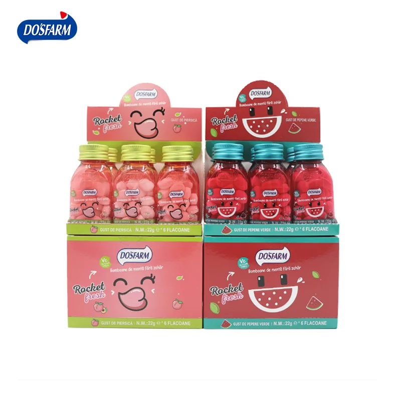Customize DOSFARM Classical 22g Healthy Candy Watermelon Flavor Vitamin C Sugar Free Mints