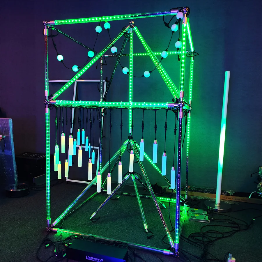 3D Music Led Tubes Lights for Event Ceilings DMX 360 Degree Led Tube Light DMX Diameter 30mm Clear Cover Led Pixel Tube Club