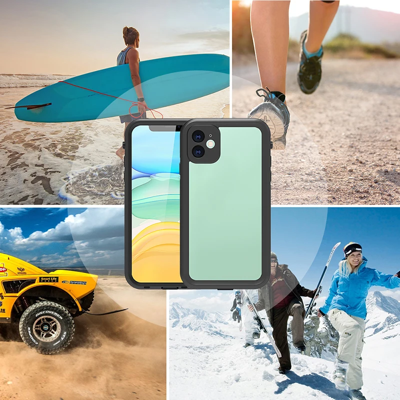 Shellbox IP68 2 Meters Waterproof Shockproof Phone Case For Iphone 11 Waterproof Case With Screen Protector Built-in