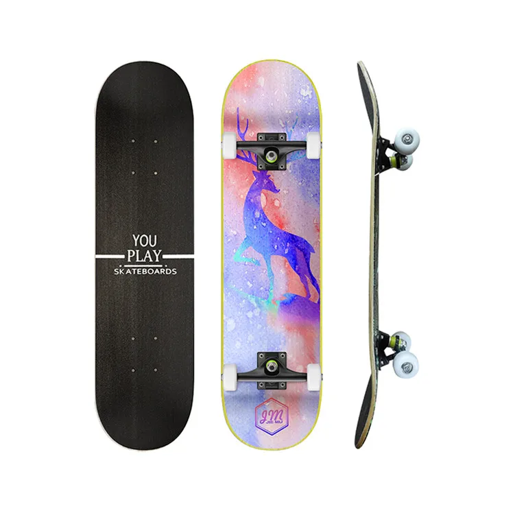 32' Skate Board 7 Ply Maple Deck Indy Truck Outdoor Carving Surfing Longboard Complete Double Kick Skateboard Cruiser