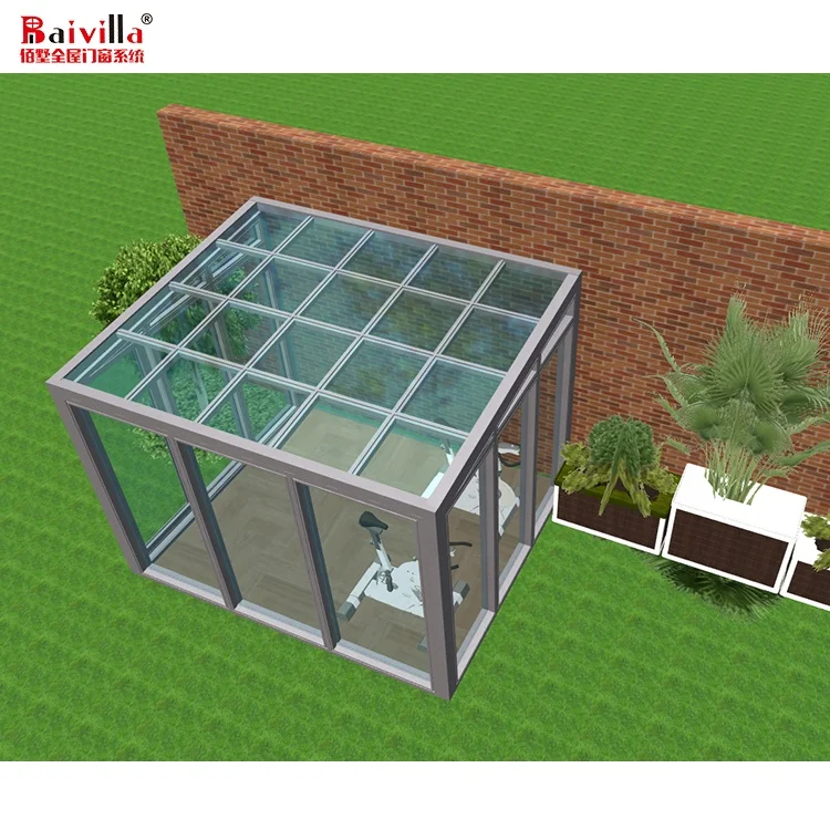 Hot Sale Beautiful Design Aluminium Winter Small Garden House Sunroom Glass Room