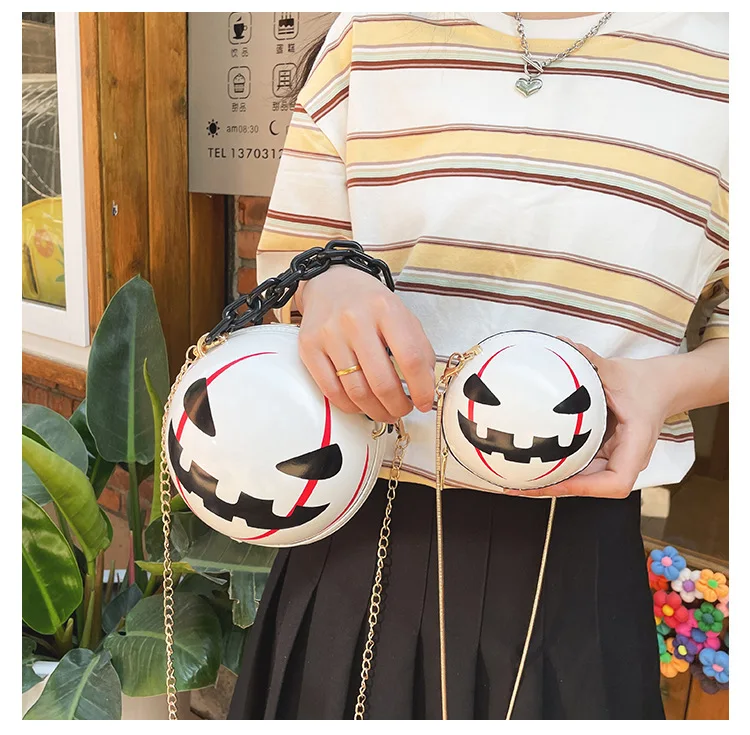 Wholesale Two Size Basketball Pumpkin Kids Crossbody Coin Halloween Purse