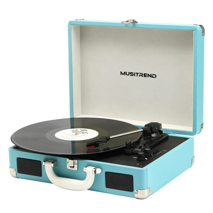 Bluetooth play vinyl Stereo USB SD Elegant Style Classic Suitcase Vinyl Record OEM Manufacture Turntable Player
