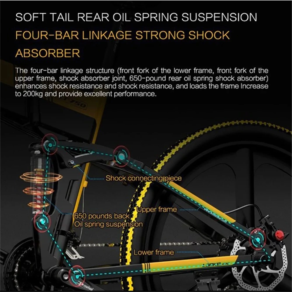 
EU CE certification XT750S 27-speed mountain bike 48V400W 14.5AH lithium battery 26 inch folding electric bicycle 