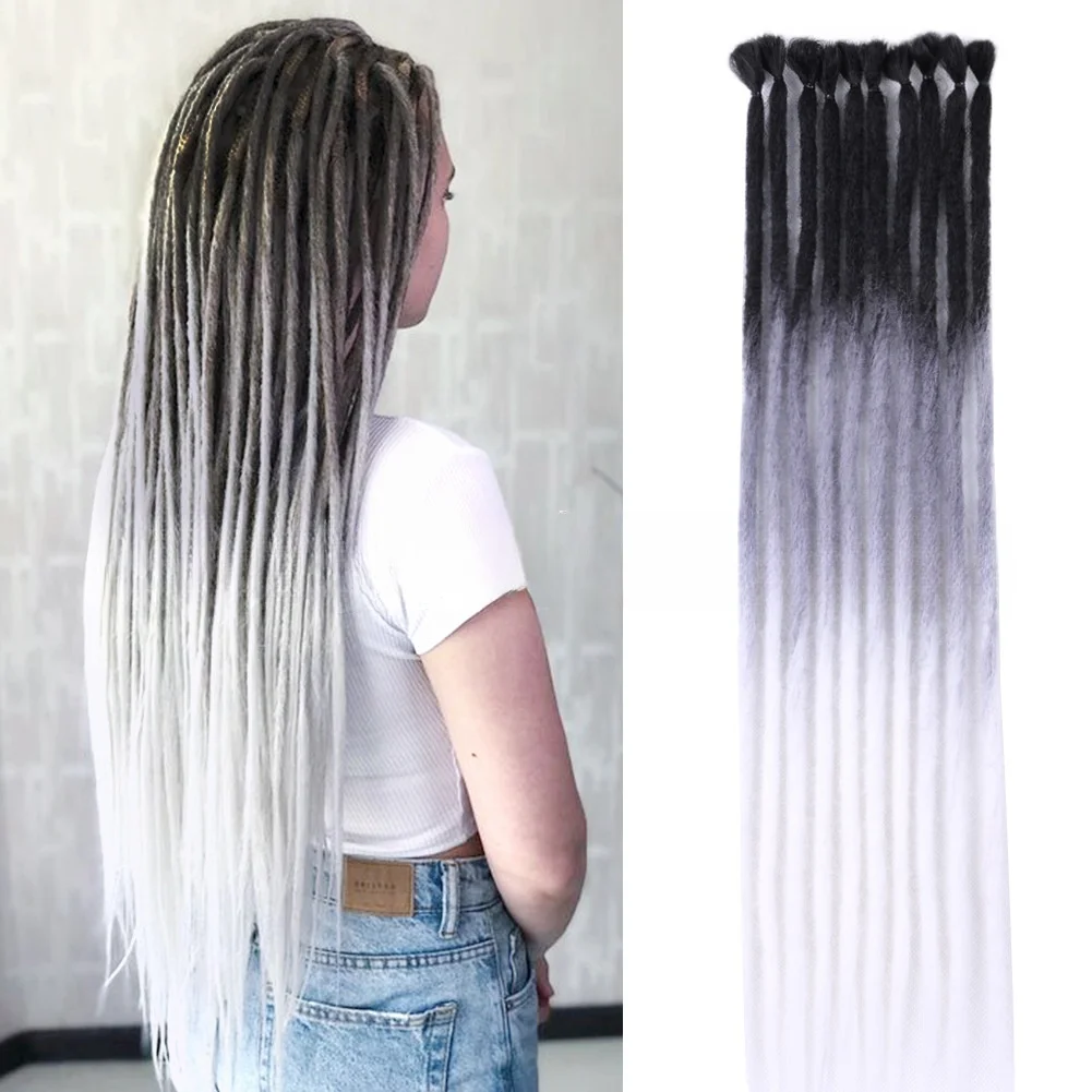 Hot sell Multicolor dreads faux loc cheap long soft crochet dreads locks braids styles hair weave synthetic dreadlocks