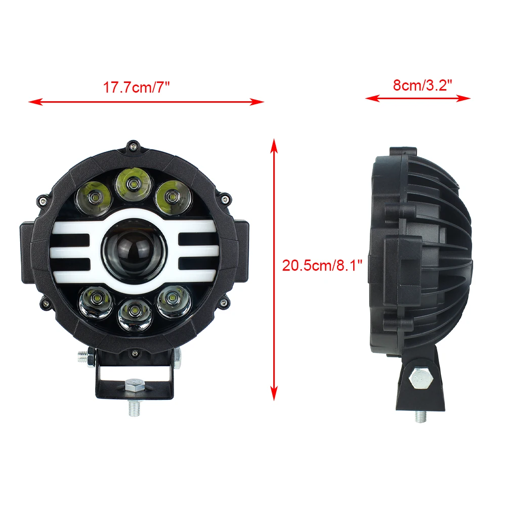 Led Worklight 7inch 45W Work Light For Offroad 12v Headlight Spotlight  for Truck Tractor Boat Trailer 4x4 ATV SUV
