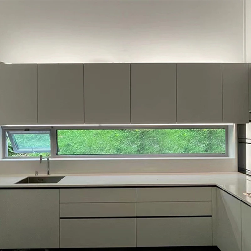 BKX White design particle board/plywood /solid wood with ceramic counter top Intelligent Modern Modular Kitchen Cabinets