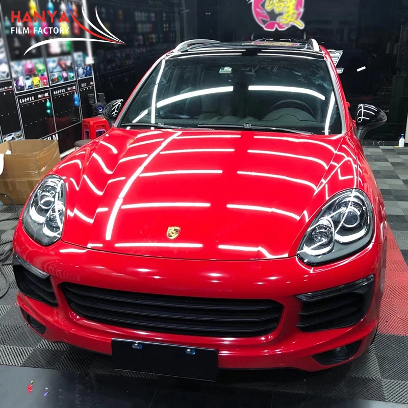 1.52x18M Air Bubble Free High Quality Glossy Rouge Auto Vinyl Decal Stickers Paper Car Wrap Films