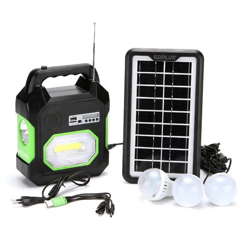 Fashion hot sell mini solar kits gd-8017 gdlite solar panel system for outdoor light with charging mobile phone