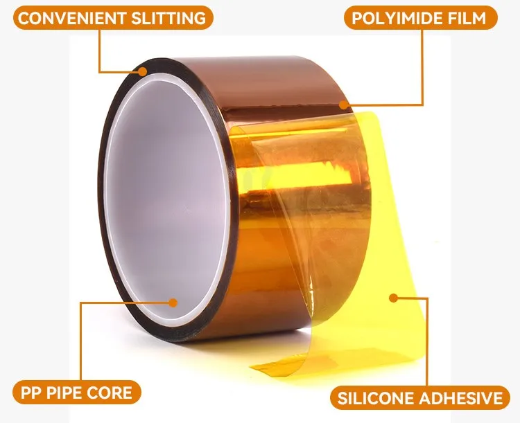 Heat Resistant Silicone Adhesive Polyimide Tape Esd Anti Static Pet Masking Film PI Tape