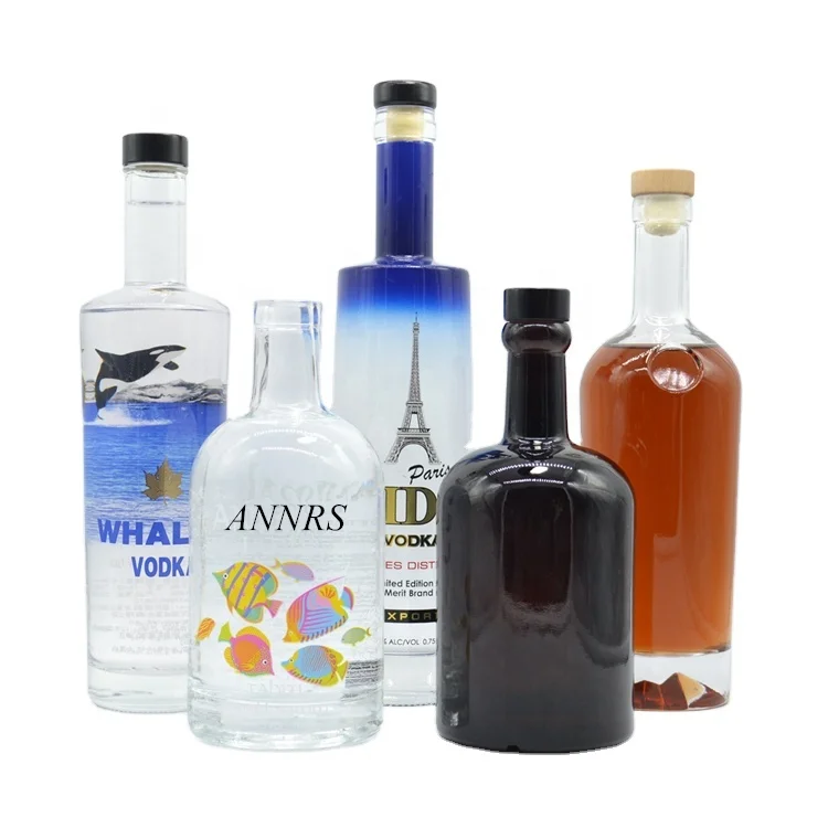 Chinese manufacture provide high quality 700ml 750ml 1000ml empty super flint liquor glass bottle whiskey brandy rum bottle