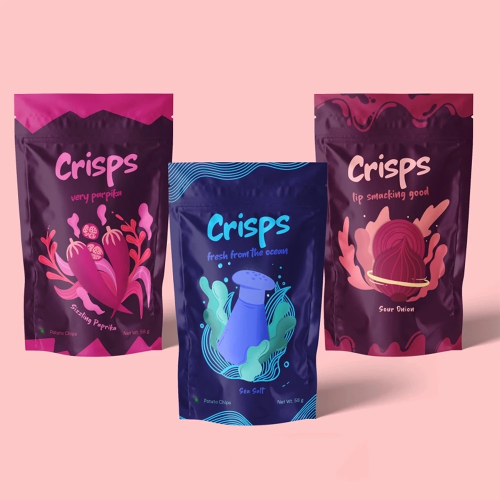 Hot sale customized design aluminium mylar with zipper plastic foil food grade stand up packaging bags for food dry fruits