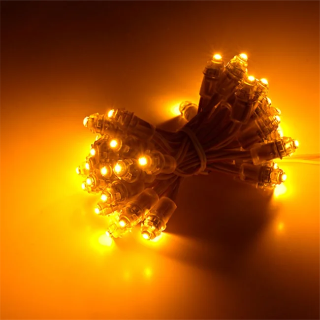 Рождественская уличная светодиодная гирлянда dmx с одним пикселем 9 мм Светодиодная Пиксельная гирлянда IP68 с цифровым красным, синим, теплым белым светом