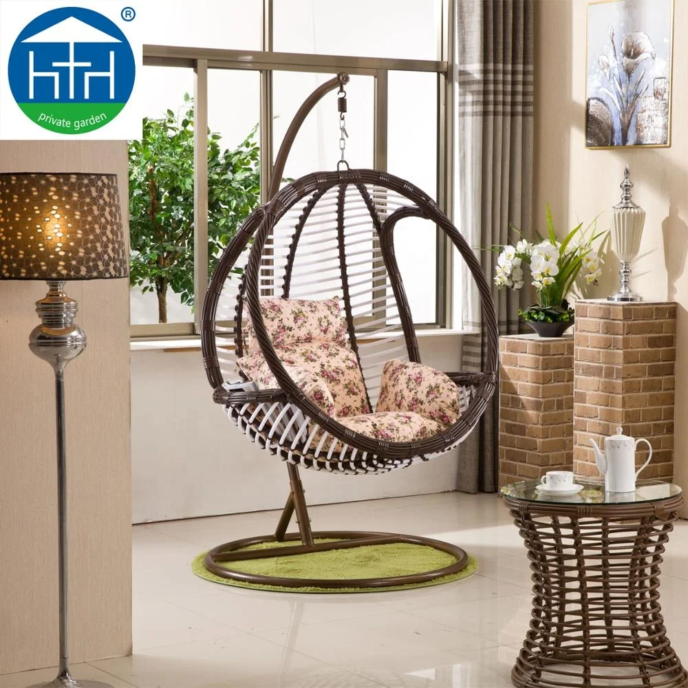 Ротанговая уличная мебель садовое яйцо подвесное кресло-качели с подушкой популярная фабрика Pe для домашнего и наружного использования