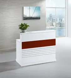 Superior quality office OEM small size 1.2m white lacquering board reception desk