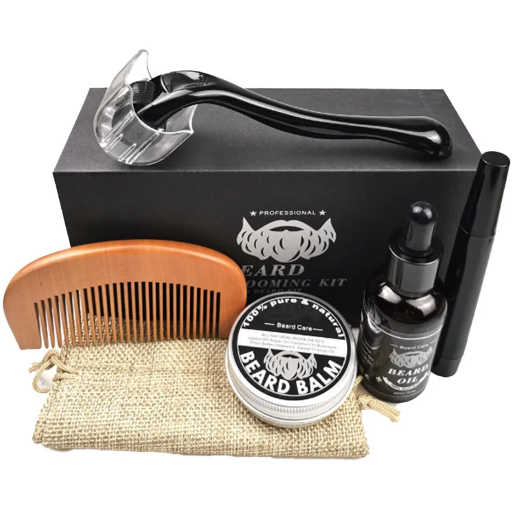 Beard Grooming Kit for Men All Natural Ingredient with Beard Roller Perfect Gifts for Dad & Husband Beard Growth Kit