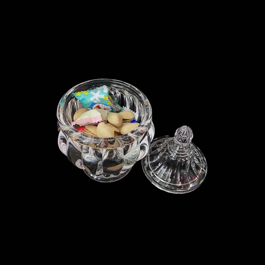 
2021 hot lantern shape glass candy jar jewelry box candle holder with lid for wedding holiday and home 
