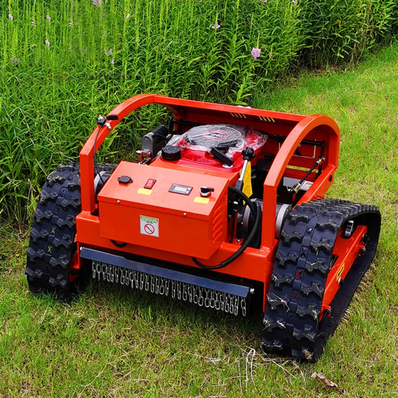 Hot selling agricultural automatic remote control lawn mower/Crawler type small hybrid oil - electric orchard weeding trimmer