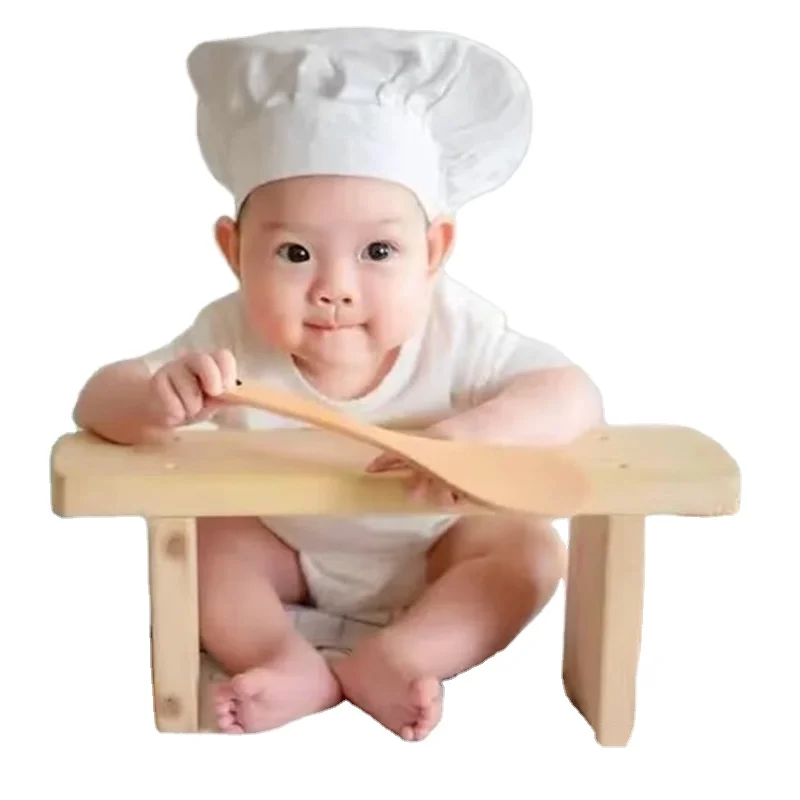 Newborn newborn photography props 100 days baby photo hand bench newborn photo creative handmade wooden stool